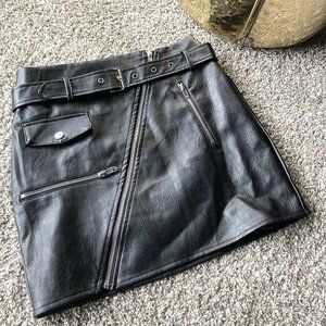 FashionNova Leather Moto Skirt